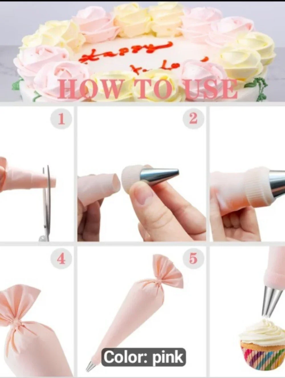 Pink Cake Decorating Set - Complete Baking Tools Kit